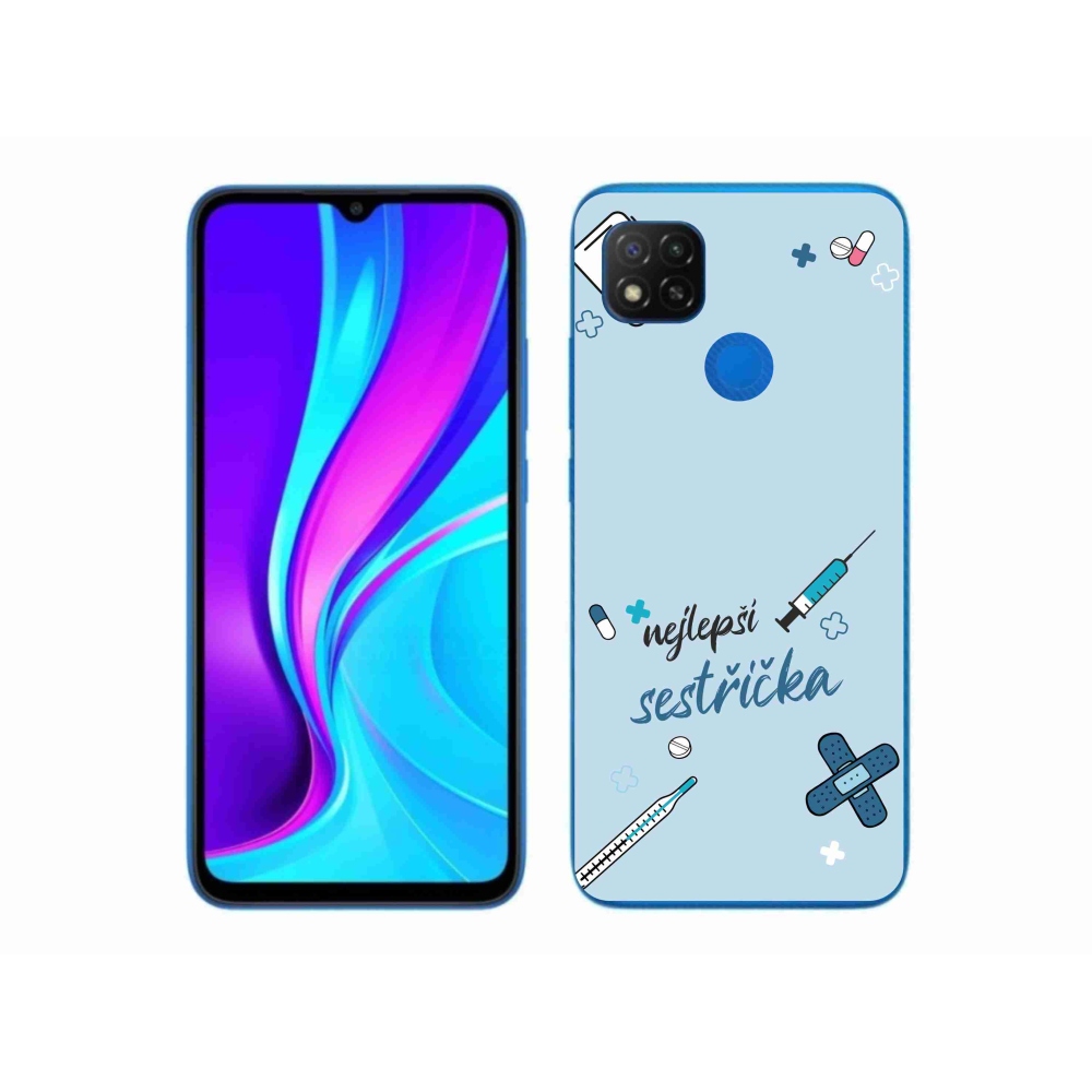Gél borító mmCase a Xiaomi Redmi 9C - legjobb kishúg kék háttérrel