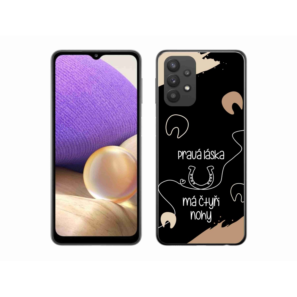 Gél borítás mmCase Samsung Galaxy A32 5G - ló motívum fekete háttérrel