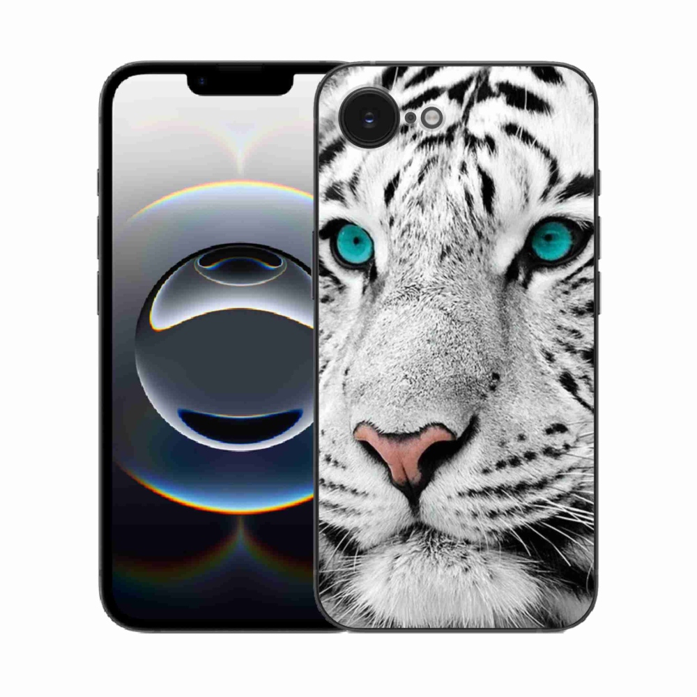 Gél borítás mmCase iPhone 16e készülékhez - fehér tigris