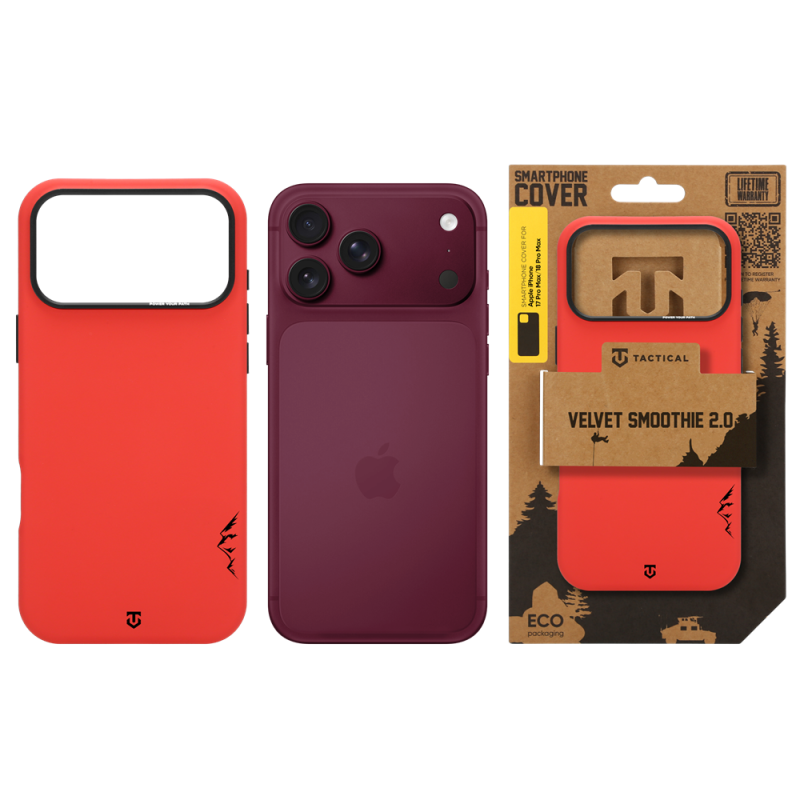 Tactical MagForce Velvet Smoothie 2.0 tok az Apple iPhone 18 Pro Max/17 Pro Max készülékhez, Chili színben