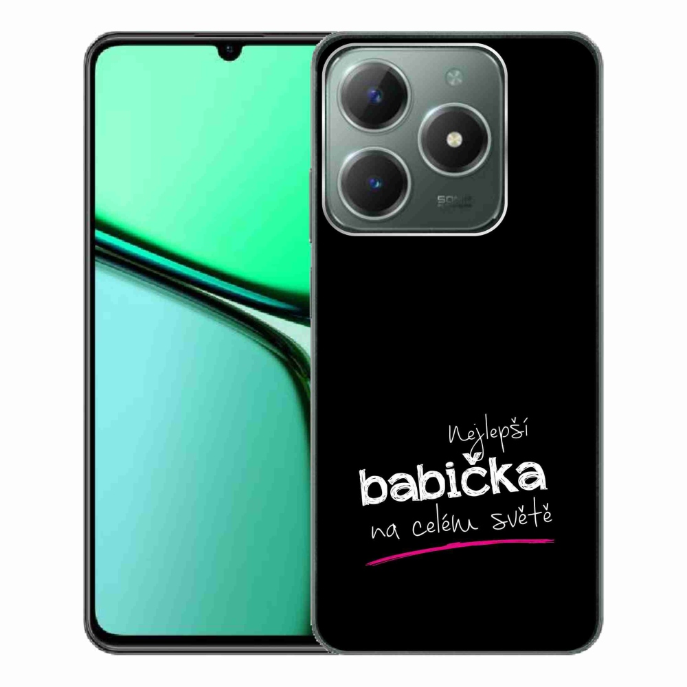 Gél borító mmCase a Realme C61-en - legjobb nagymama 4 fekete háttérrel