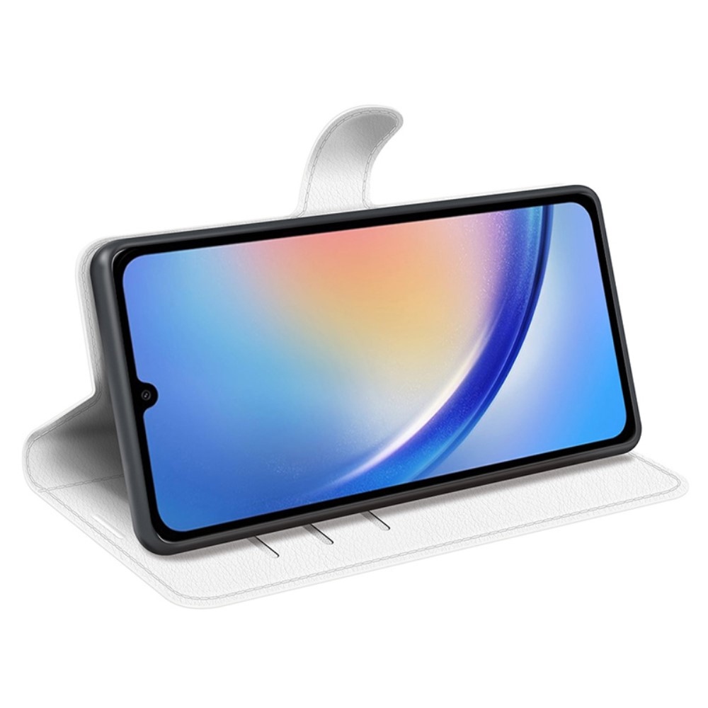 Litchi könyv tok Samsung Galaxy A35 5G - fehér