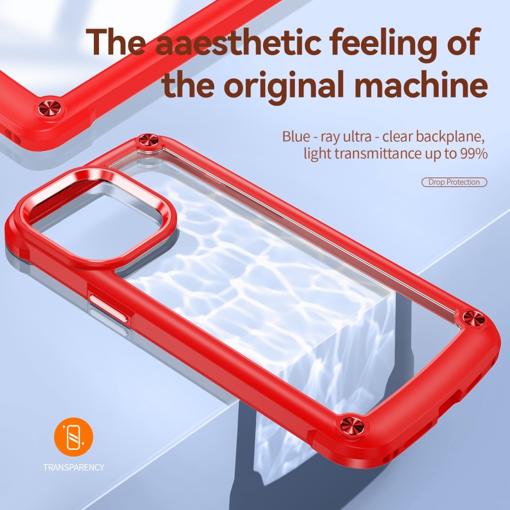 Gél tok fix hátlappal iPhone 15 Pro Max készülékhez - piros