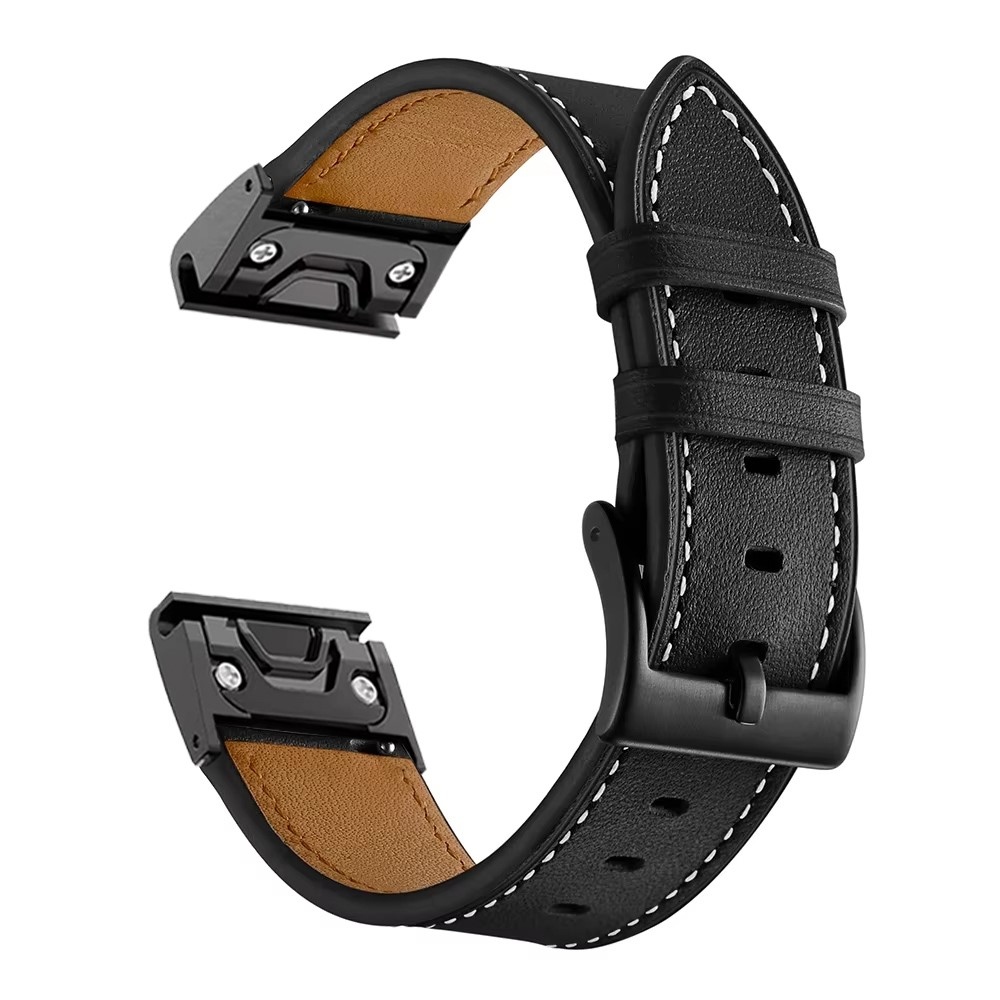 Leathe műbőr szíj a Garmin Fenix 8 Pro 47 mm-es/Fenix 8 47 mm-es modellekhez – fekete