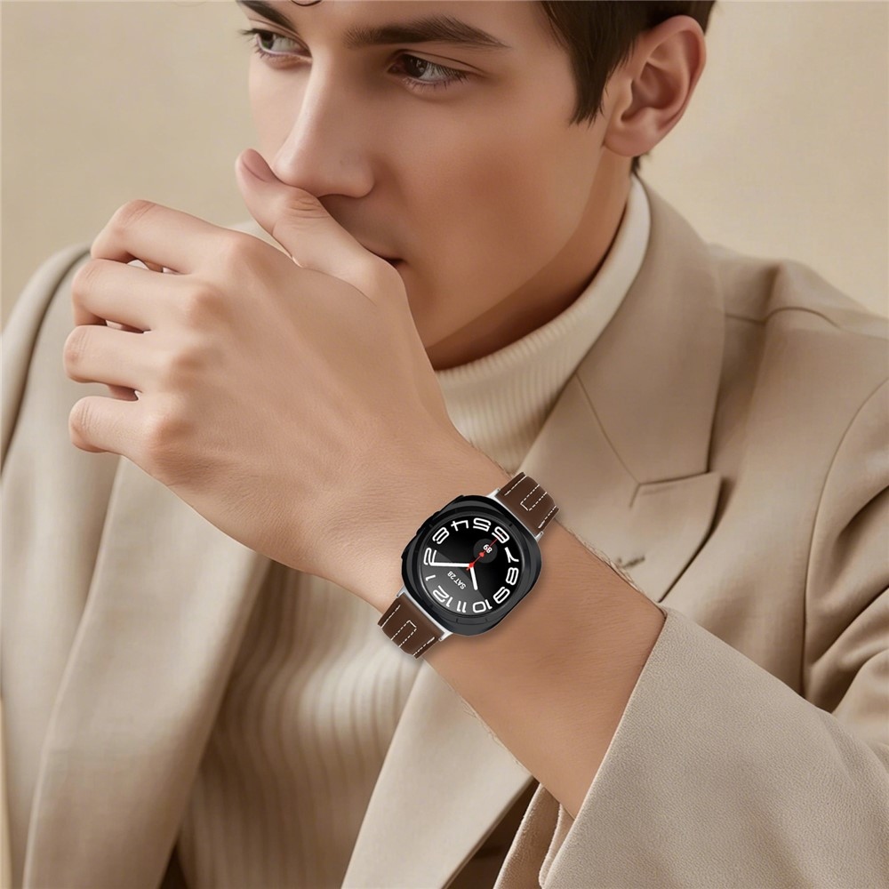 Leathe műbőr szíj a Samsung Galaxy Watch Ultra (2025) 47 mm-es modellhez – barna