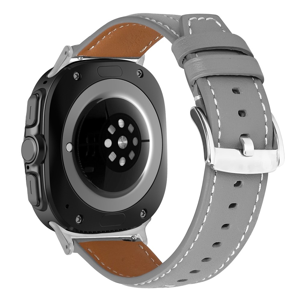 Leathe műbőr szíj a Samsung Galaxy Watch Ultra (2025) 47 mm-es modellhez – világosszürke