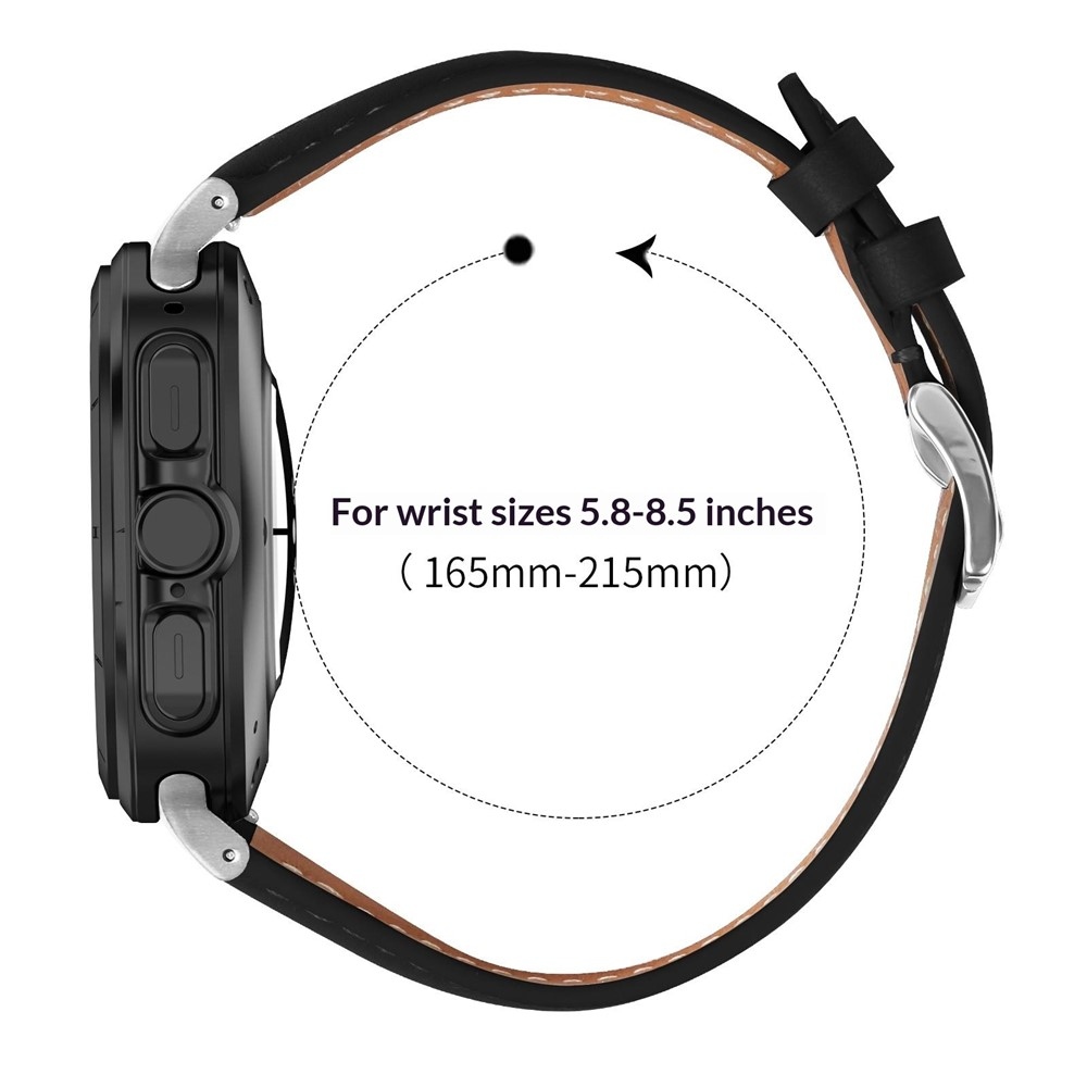 Leathe műbőr szíj a Samsung Galaxy Watch8 Classic 46 mm-es/Watch8 44 mm-es/40 mm-es modellekhez – fekete