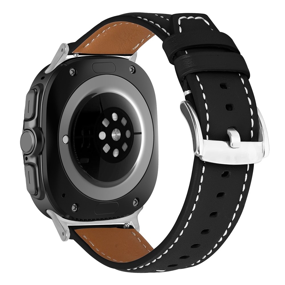 Leathe műbőr szíj a Samsung Galaxy Watch8 Classic 46 mm-es/Watch8 44 mm-es/40 mm-es modellekhez – fekete