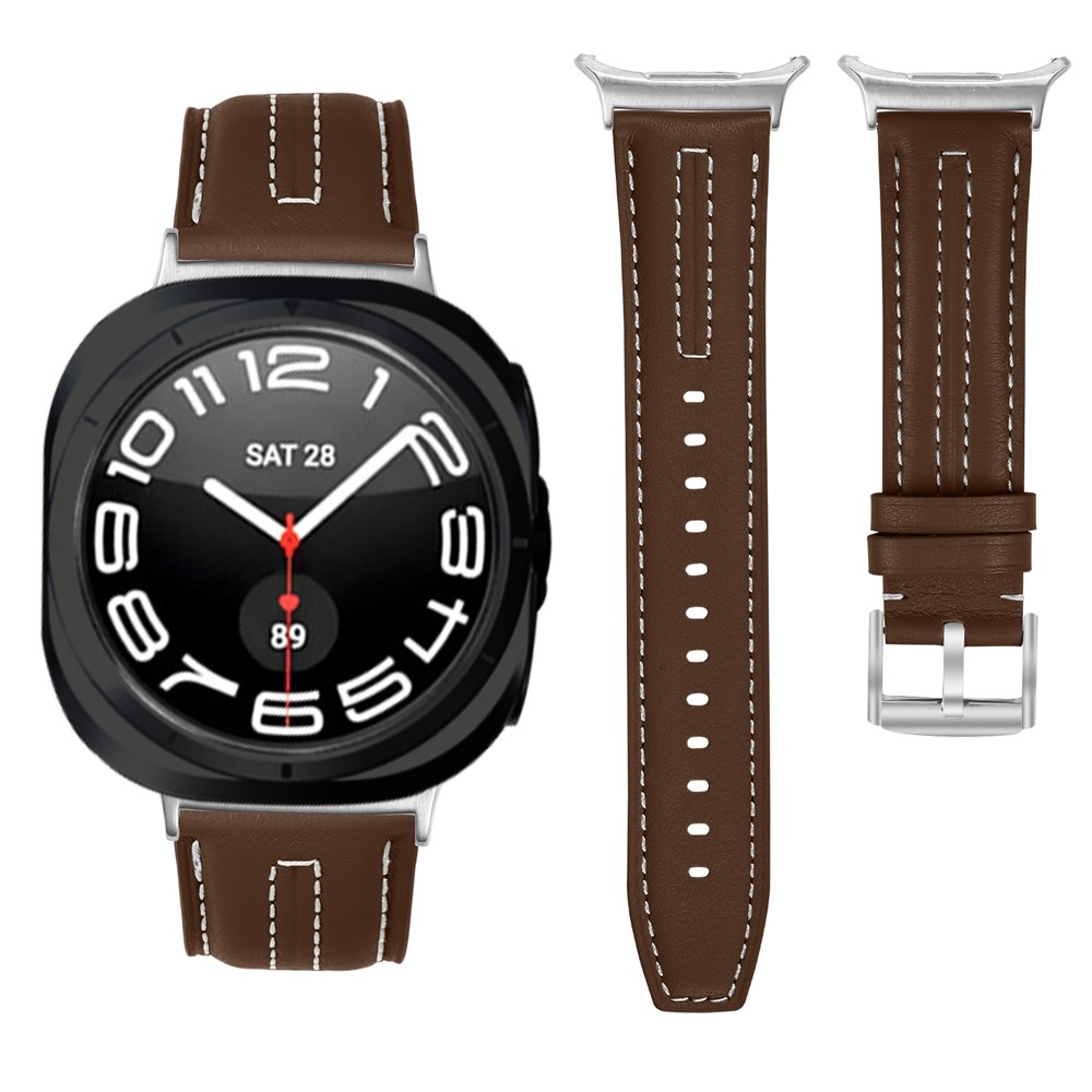Leathe műbőr szíj a Samsung Galaxy Watch8 Classic 46 mm-es/Watch8 44 mm-es/40 mm-es modellekhez – barna