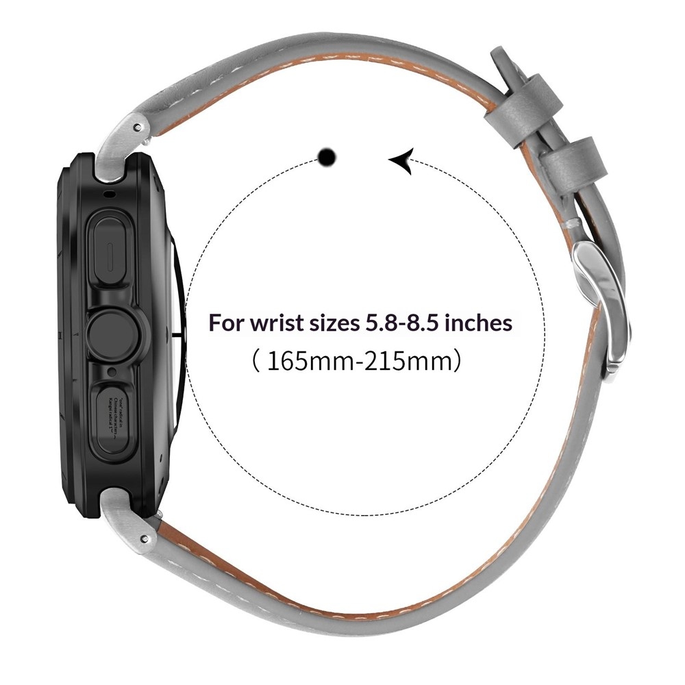 Leathe műbőr szíj a Samsung Galaxy Watch8 Classic 46 mm-es/Watch8 44 mm-es/40 mm-es modellekhez – világosszürke