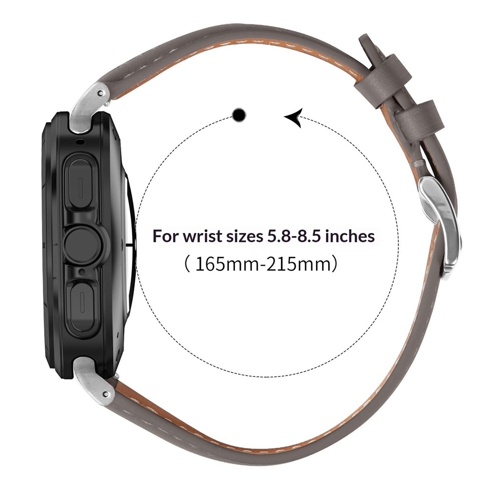 Leathe műbőr szíj a Samsung Galaxy Watch8 Classic 46 mm-es/Watch8 44 mm-es/40 mm-es modellekhez – sötét szürke