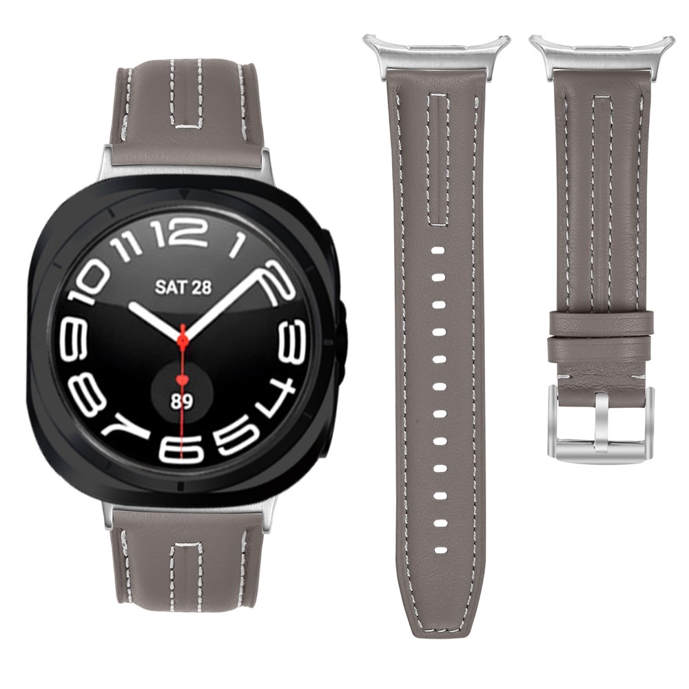 Leathe műbőr szíj a Samsung Galaxy Watch8 Classic 46 mm-es/Watch8 44 mm-es/40 mm-es modellekhez – sötét szürke