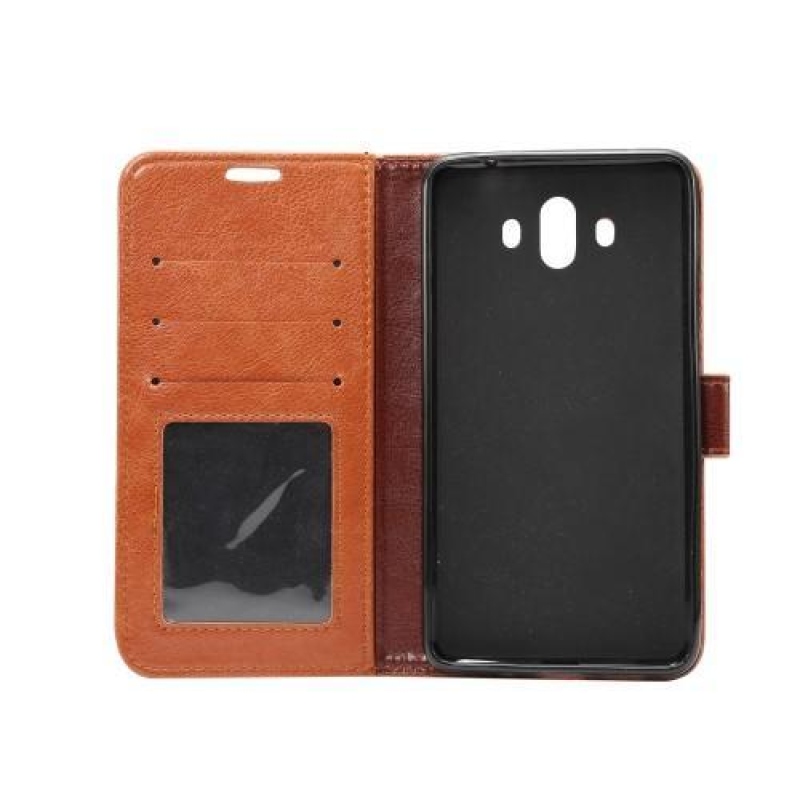 Leathy PU bőr tok Huawei Mate 10 készülékhez - világosbarna színben