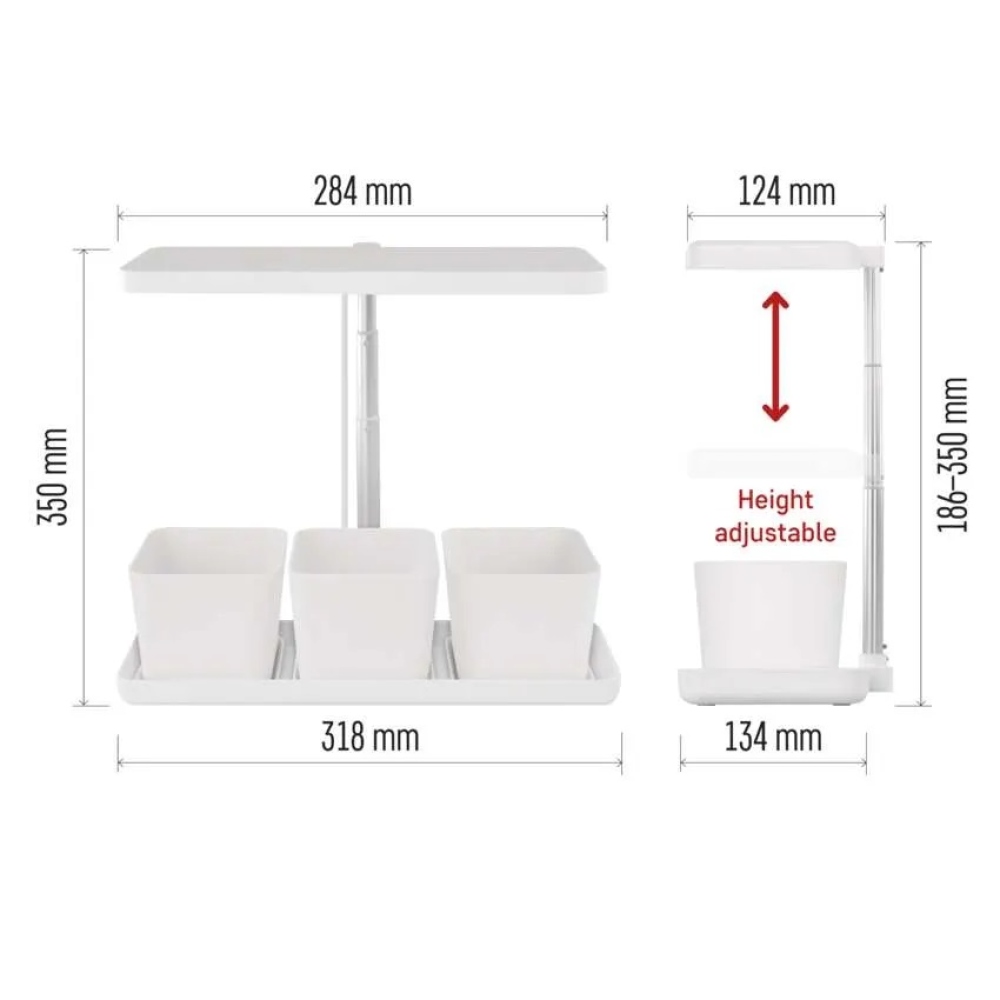 LED GROW növénytermesztő lámpa 7 W, időzítővel, szabályozható fényerővel - fehér