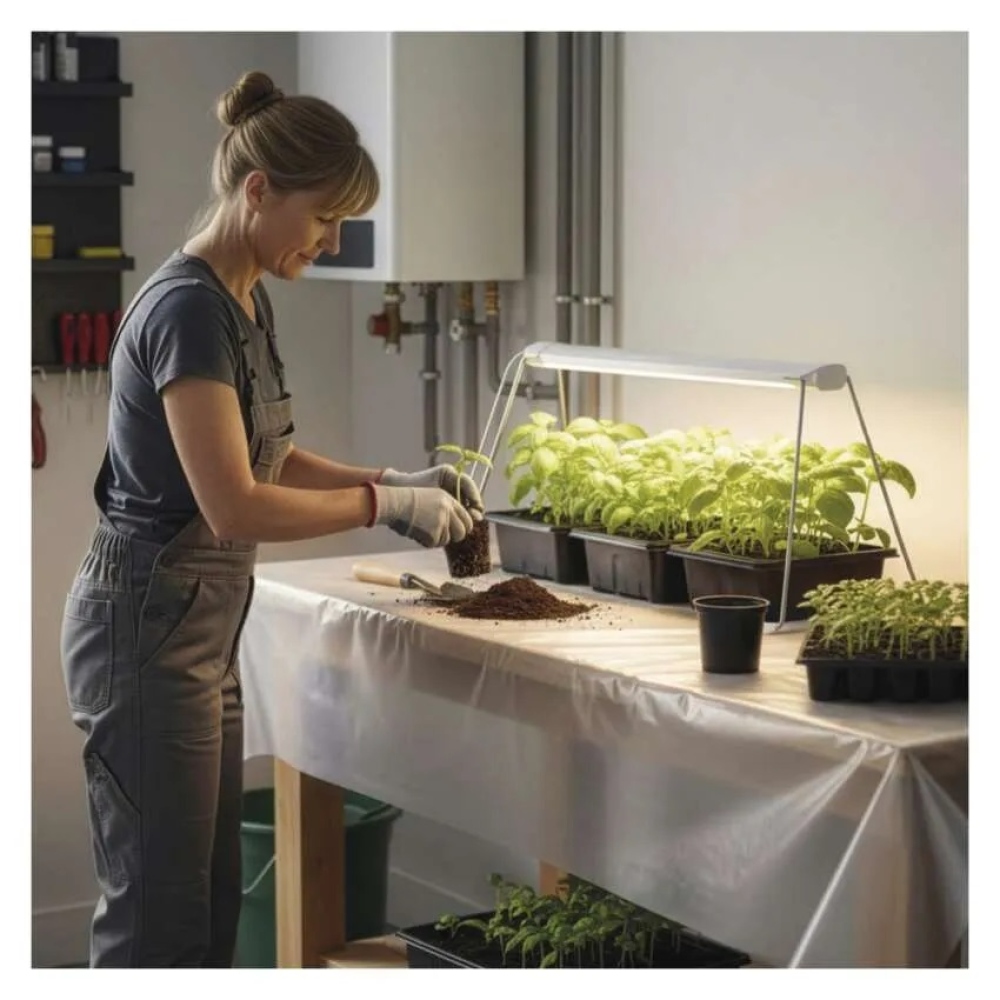 LED GROW palántanevelő lámpa 15 W, időzítővel - fehér