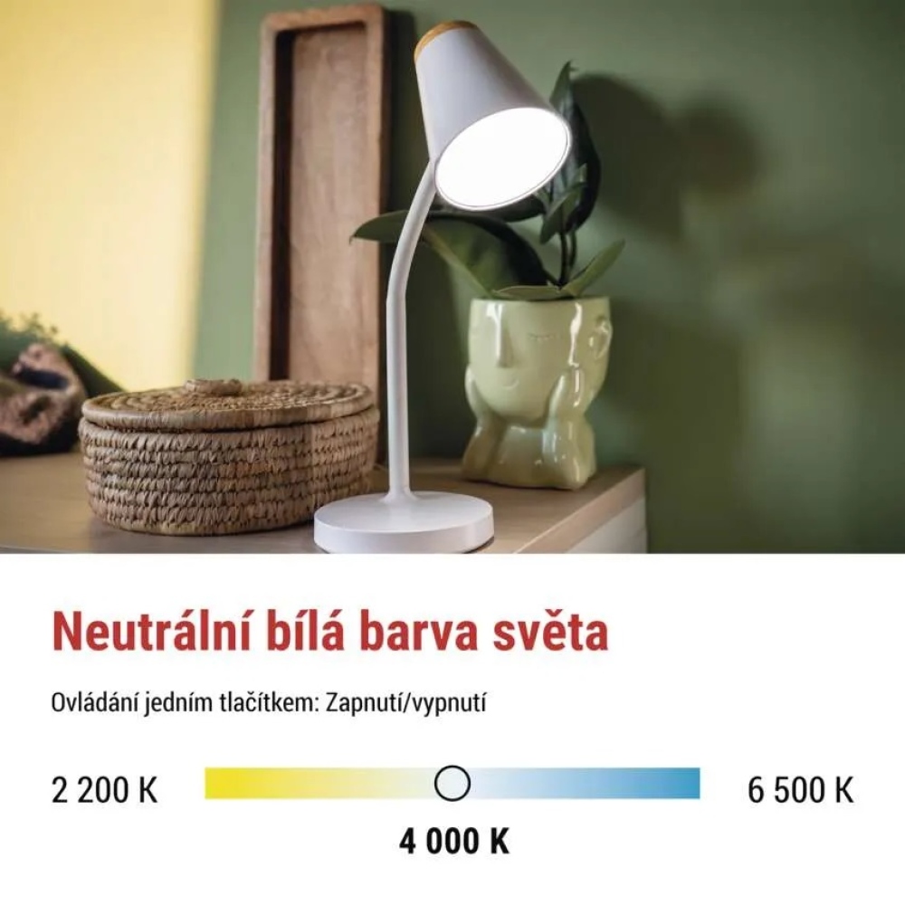LED asztali lámpa TARA - fehér
