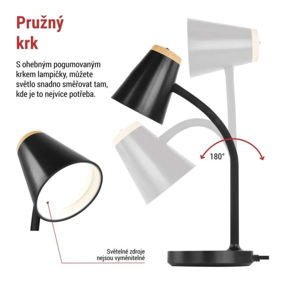 LED asztali lámpa TARA - fekete