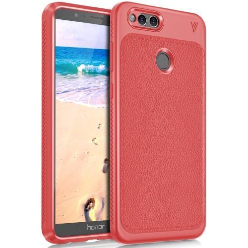 Just gél tok texturált hátlappal a Honor 7X-hez - piros
