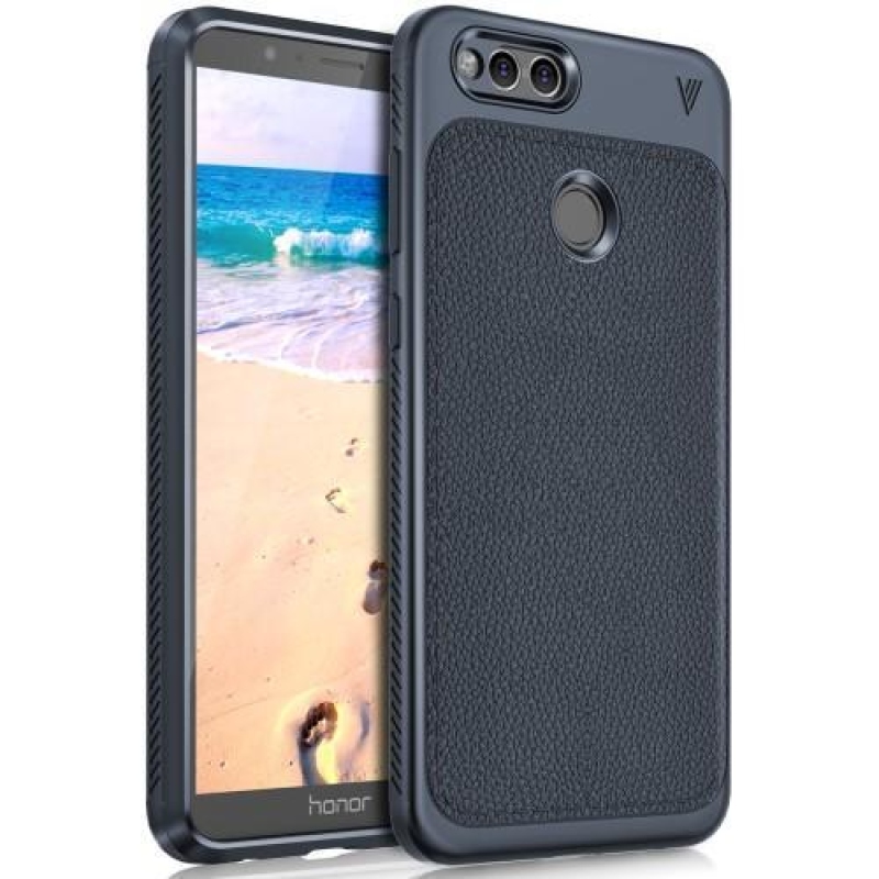 Len zselés tok texturált hátlappal Honor 7X-hez - sötétkék