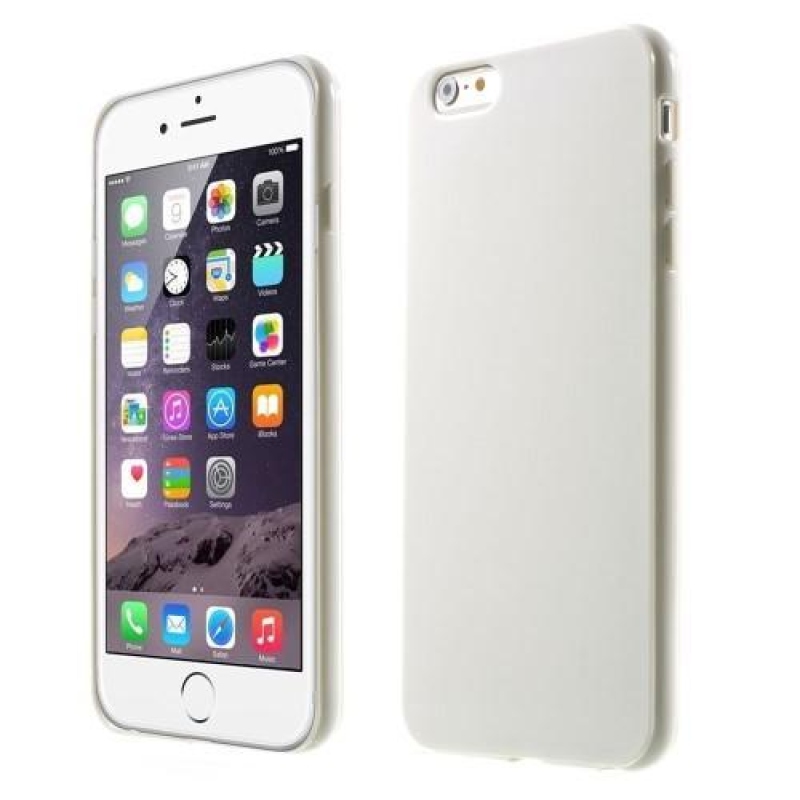 Fényes zselés tok iPhone 6s Plus és 6 Plus készülékhez - fehér