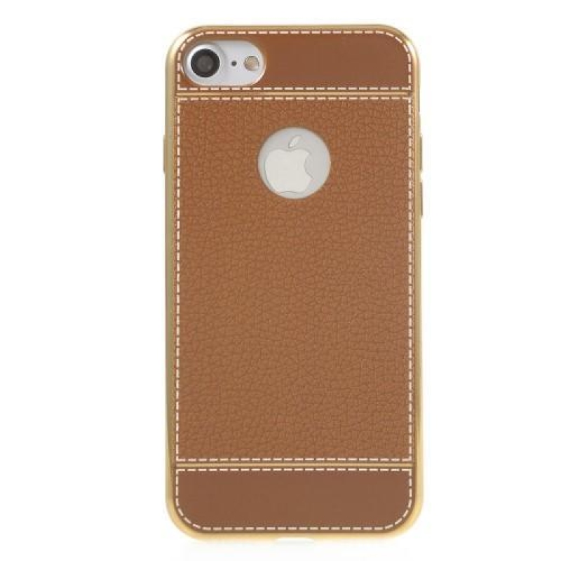 Lethy zselés tok PU bőr hátlappal iPhone 7 és iPhone 8 készülékhez - barna