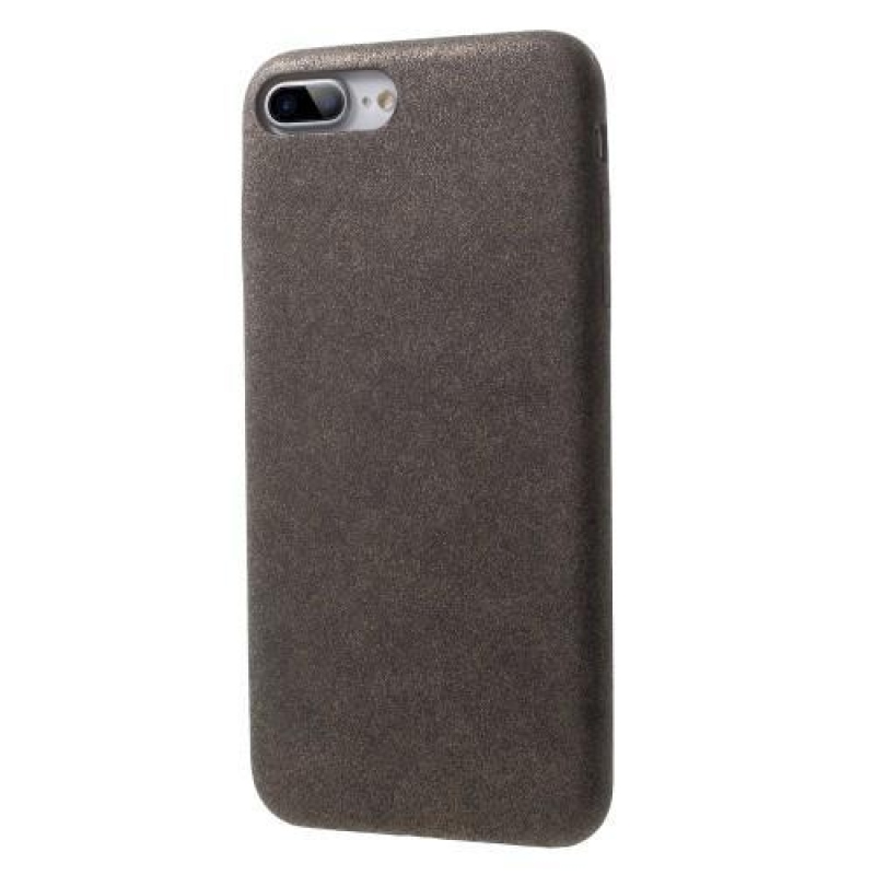 Lethy műanyag tok PU bőr hátlappal iPhone 7 Plus és iPhone 8 Plus készülékhez - kávészínű