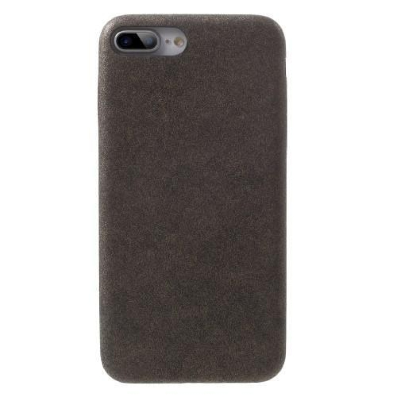 Lethy műanyag tok PU bőr hátlappal iPhone 7 Plus és iPhone 8 Plus készülékhez - kávészínű