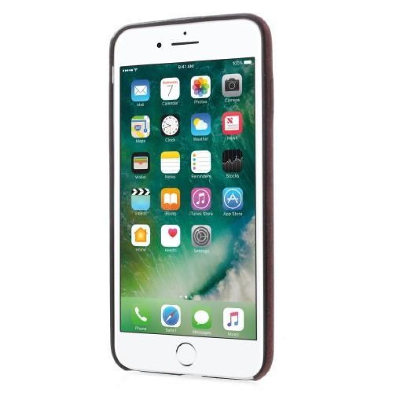 Lethy műanyag tok PU-bőr hátlappal iPhone 7 Plus és iPhone 8 Plus készülékhez - piros