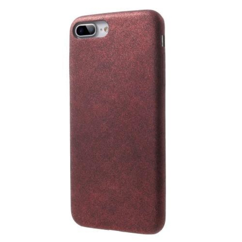 Lethy műanyag tok PU-bőr hátlappal iPhone 7 Plus és iPhone 8 Plus készülékhez - piros