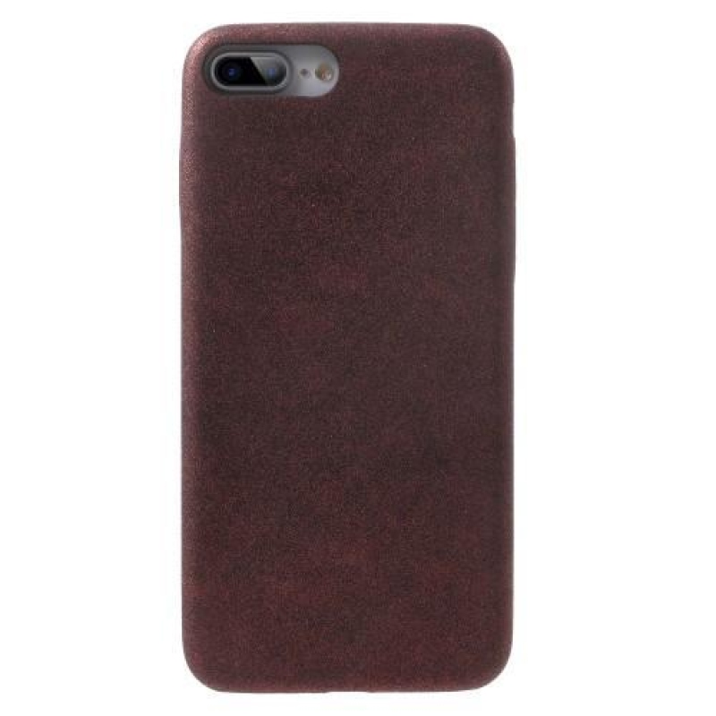 Lethy műanyag tok PU-bőr hátlappal iPhone 7 Plus és iPhone 8 Plus készülékhez - piros