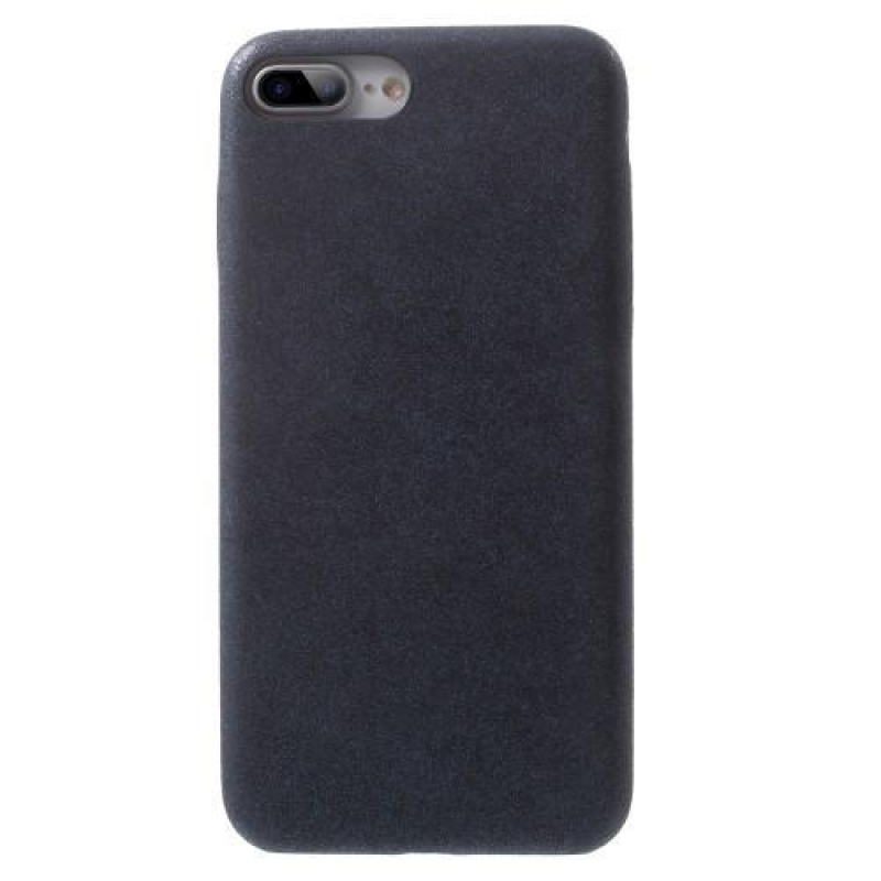 Lethy műanyag tok PU bőr hátlappal iPhone 7 Plus és iPhone 8 Plus készülékhez - sötétkék
