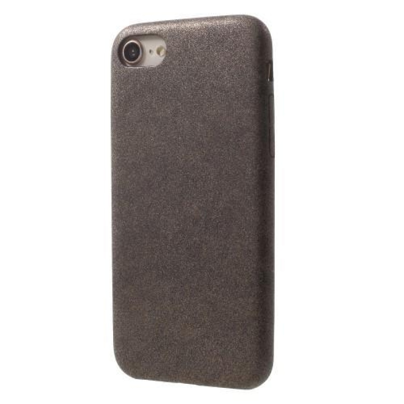 Lethy műanyag tok PU bőr hátlappal iPhone 8 és iPhone 7 készülékhez - kávé