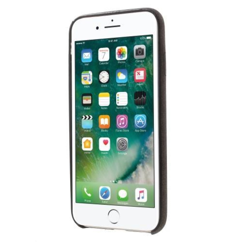 Lethy műanyag tok PU bőr hátlappal iPhone 8 és iPhone 7 készülékhez - kávé