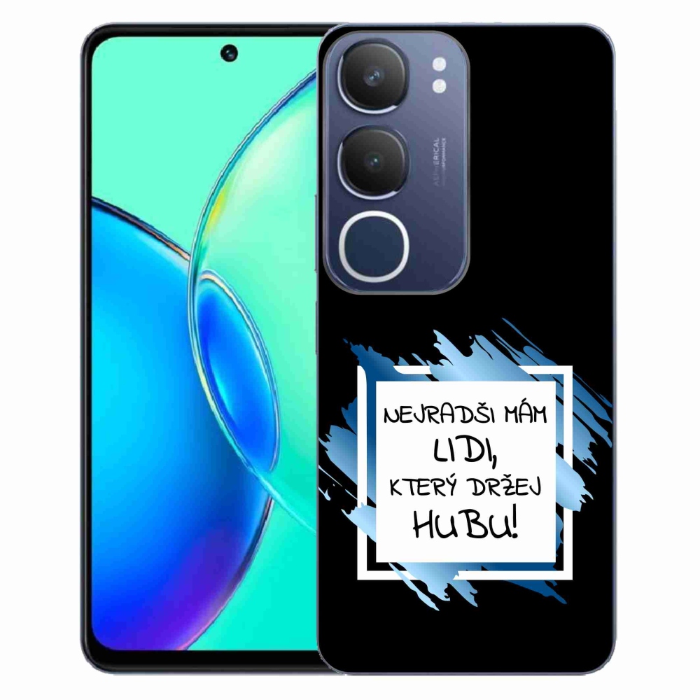 Gél borító mmCase Vivo Y19s - vicces szöveg 7 fehér és fekete háttérrel