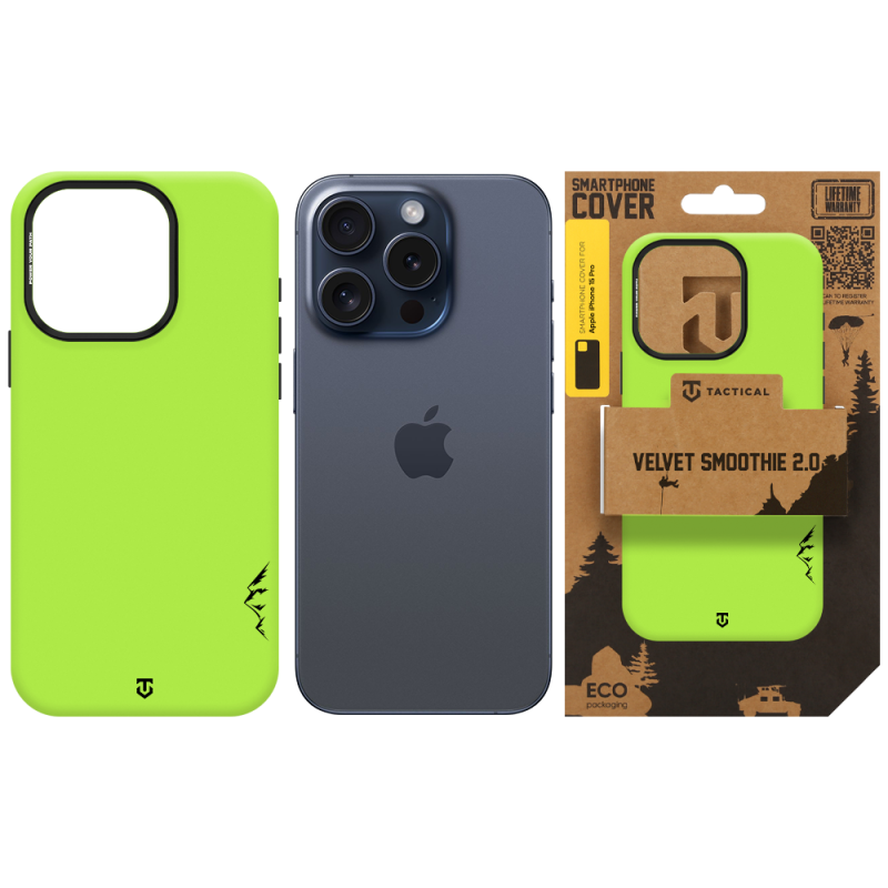 Tactical MagForce Velvet Smoothie 2.0 tok az Apple iPhone 15 Pro-hoz, avokádó színben