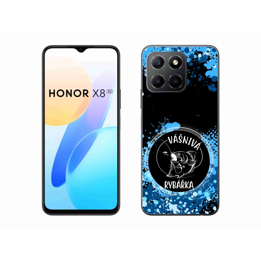 Gél borító mmCase a Honor X8 5G/Honor 70 Lite 5G számára - szenvedélyes halásznő fekete háttérrel