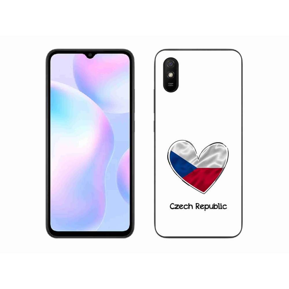 Gél borító mmCase a Xiaomi Redmi 9A - szív zászló fehér háttérrel