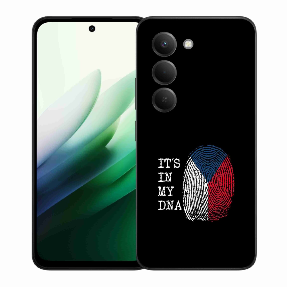 Gél borító mmCase a Xiaomi Redmi 15 5G - zászló ujjlenyomat fekete háttérrel