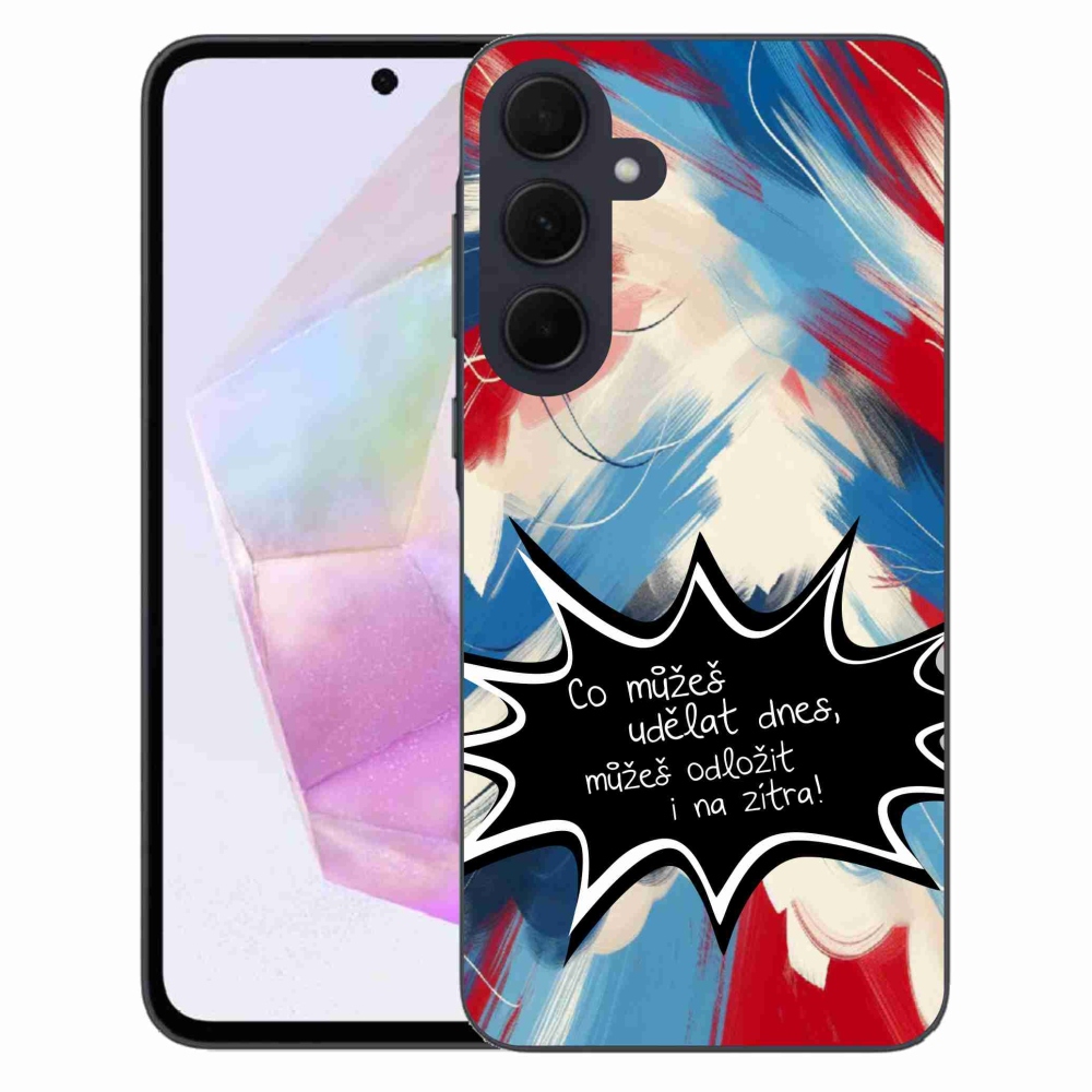 Gél borító mmCase Samsung Galaxy A35 5G - vicces szöveg 9 fekete háttér