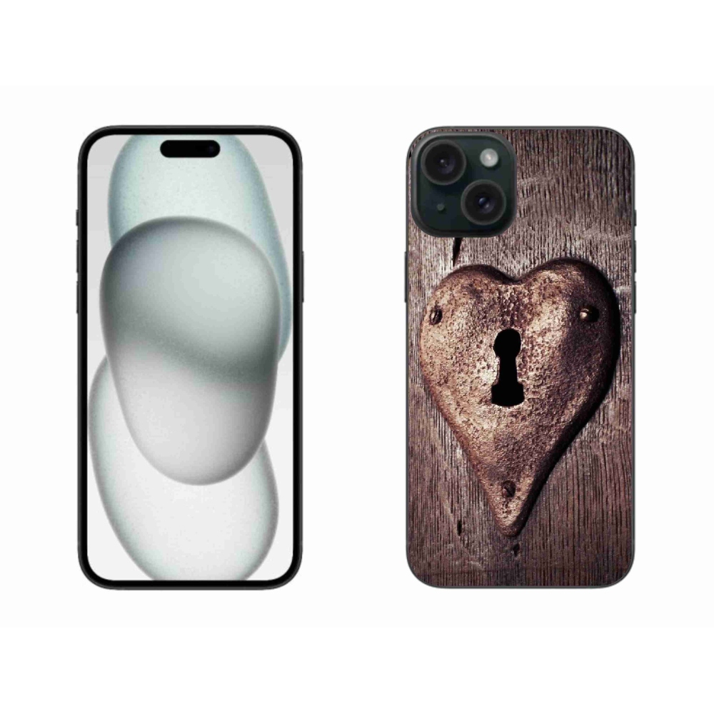 Zselés borítás mmCase iPhone 15 Plus készülékhez - szív alakú zárral