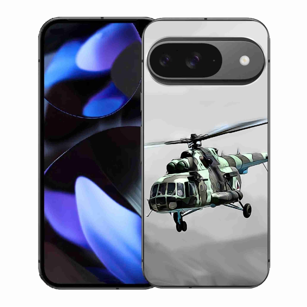 Zselés borítás mmCase a Google Pixel 9/9 Pro számára - katonai helikopter