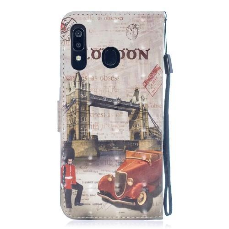 Könnyű PU bőr pénztárca tok Samsung Galaxy A20/A30-hoz - Tower Bridge Londonban