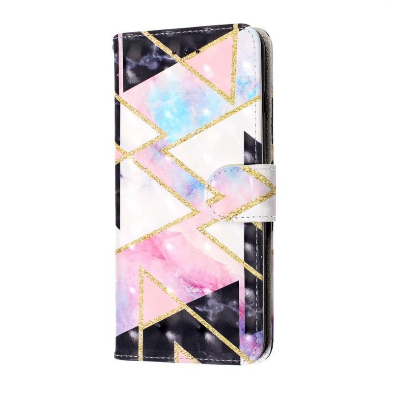 Könnyű PU bőr pénztárca tok Samsung Galaxy S20 Ultra készülékhez - kő motívummal