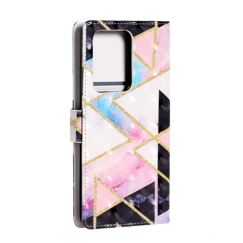 Könnyű PU bőr pénztárca tok Samsung Galaxy S20 Ultra készülékhez - kő motívummal