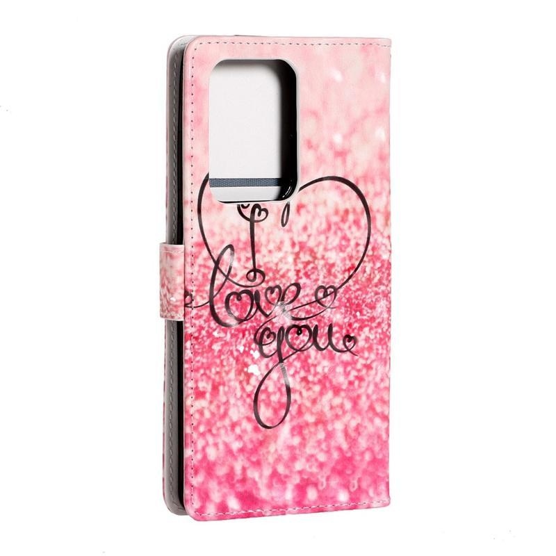 Könnyű PU bőr pénztárca tok Samsung Galaxy S20 Ultra - szerelem