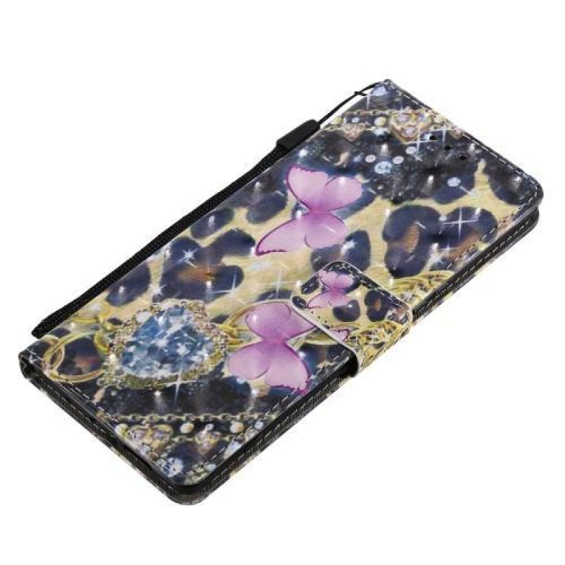 Könnyű PU bőr pénztárca tok Sony Xperia 1 - pillangókhoz