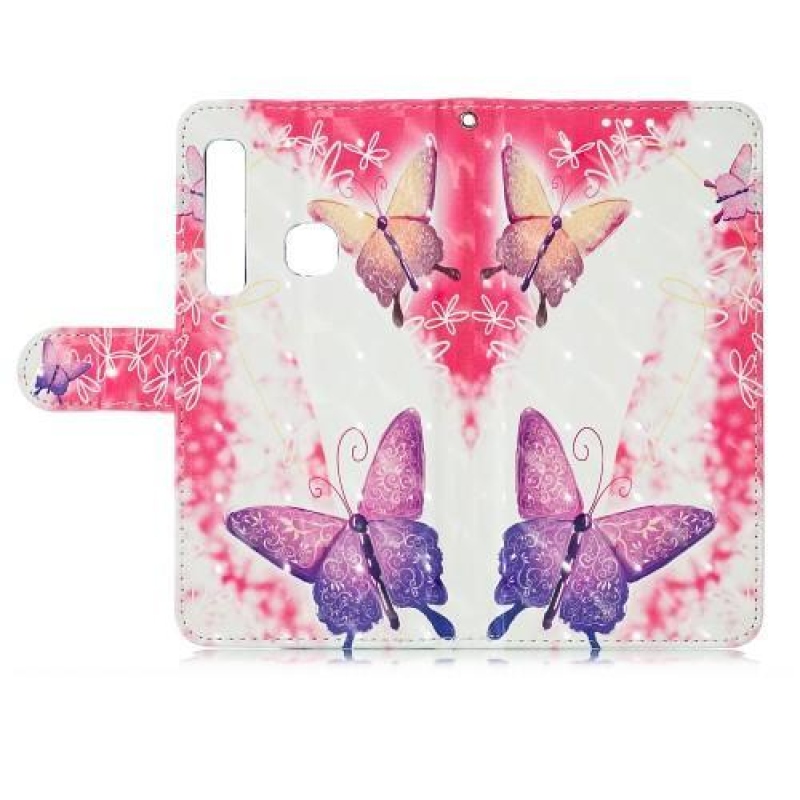 Könnyű PU bőr pénztárca tok Samsung Galaxy A9 - gyönyörű pillangó