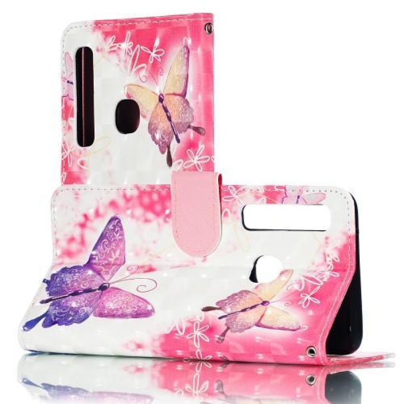 Könnyű PU bőr pénztárca tok Samsung Galaxy A9 - gyönyörű pillangó