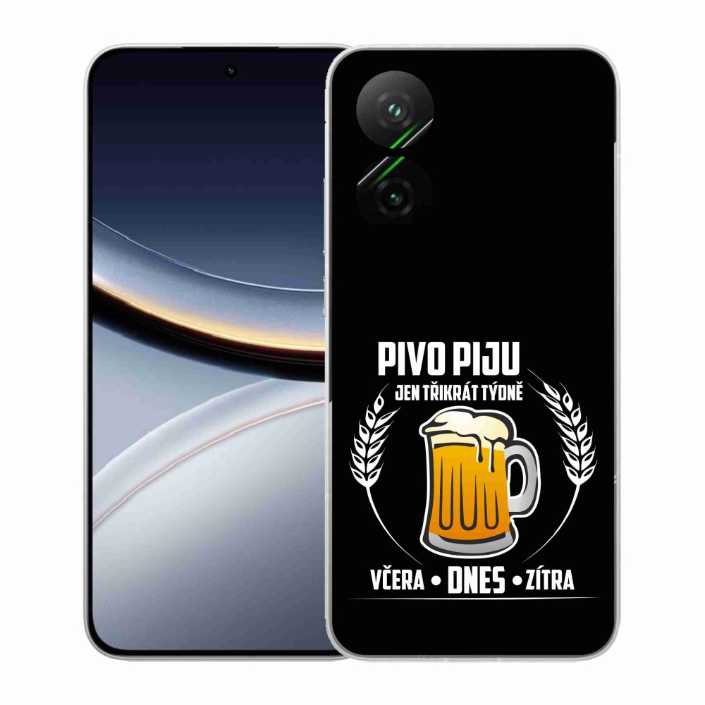 Gél borítás mmCase a Xiaomi Poco F7 5G számára - sör motívum fekete háttérrel