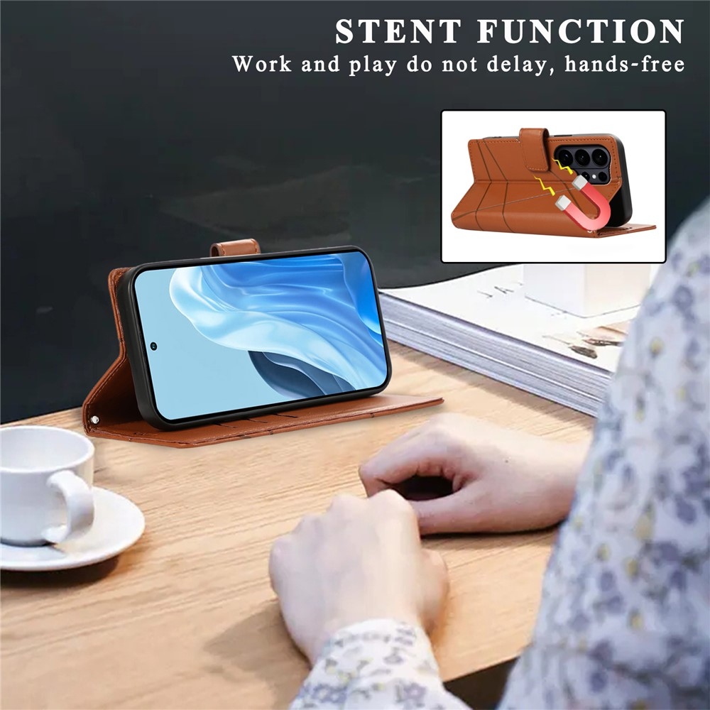 Line book tok Samsung Galaxy S26 Ultra készülékhez - barna